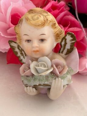 Vintage Tilso Porcelain Angel Wall Hanging, Made in Japan